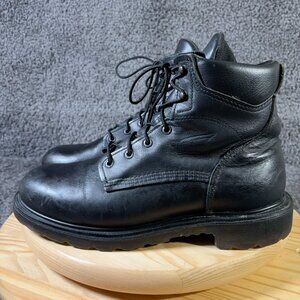 Red Wing Boots 607 Supersole Mens Size 11 Black Leather Soft Toe Made in USA